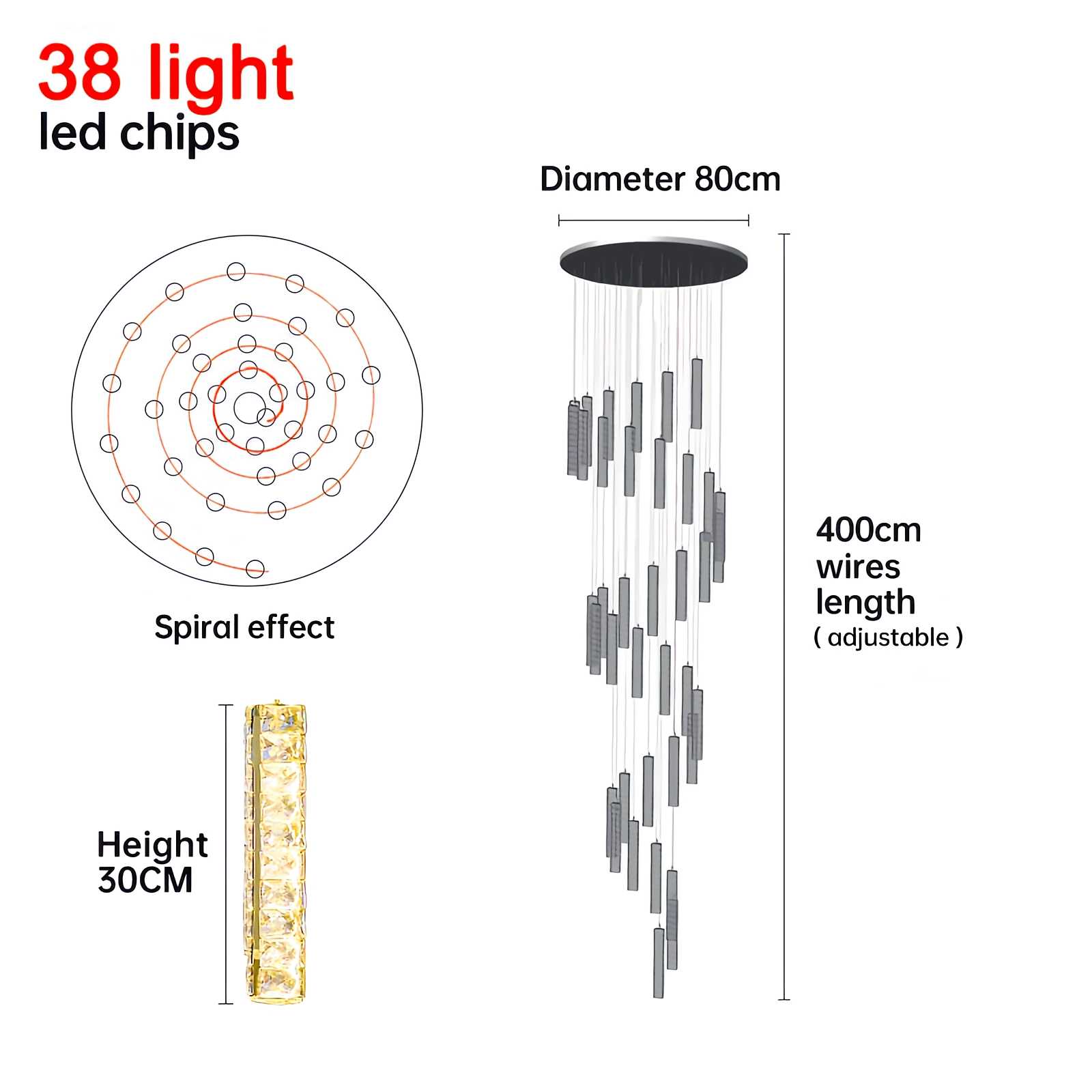 Nordic Crystal LED Chandelier