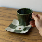 Seto Ware Woven Green Glaze Coffee Cup