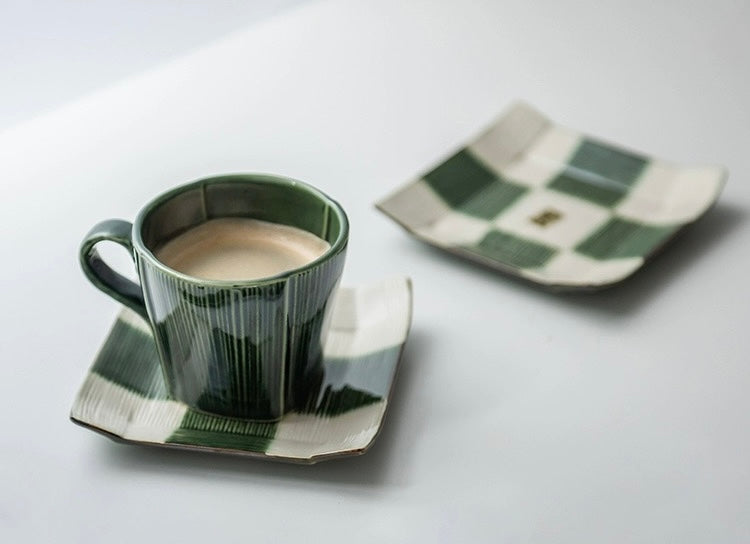 Seto Ware Woven Green Glaze Coffee Cup