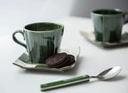 Seto Ware Woven Green Glaze Coffee Cup