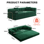 78.8" Modular Sectional Sofa, Convertible Pudding Block Sofa Bed for Living Room