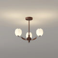 Retro Walnut Color Flower Chandelier for Living Room
