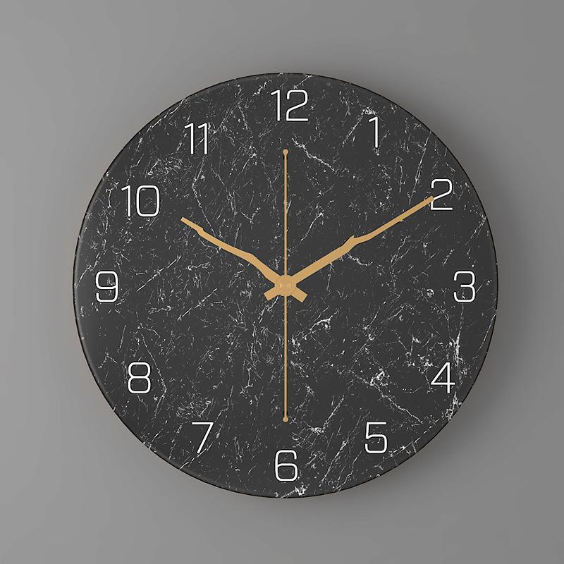 Fashion Marble Texture Metal Wall Clock