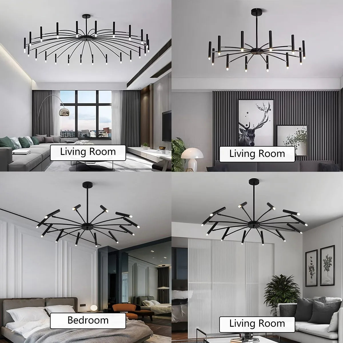 Modern Adjustable Candelabra Chandelier for Living Room