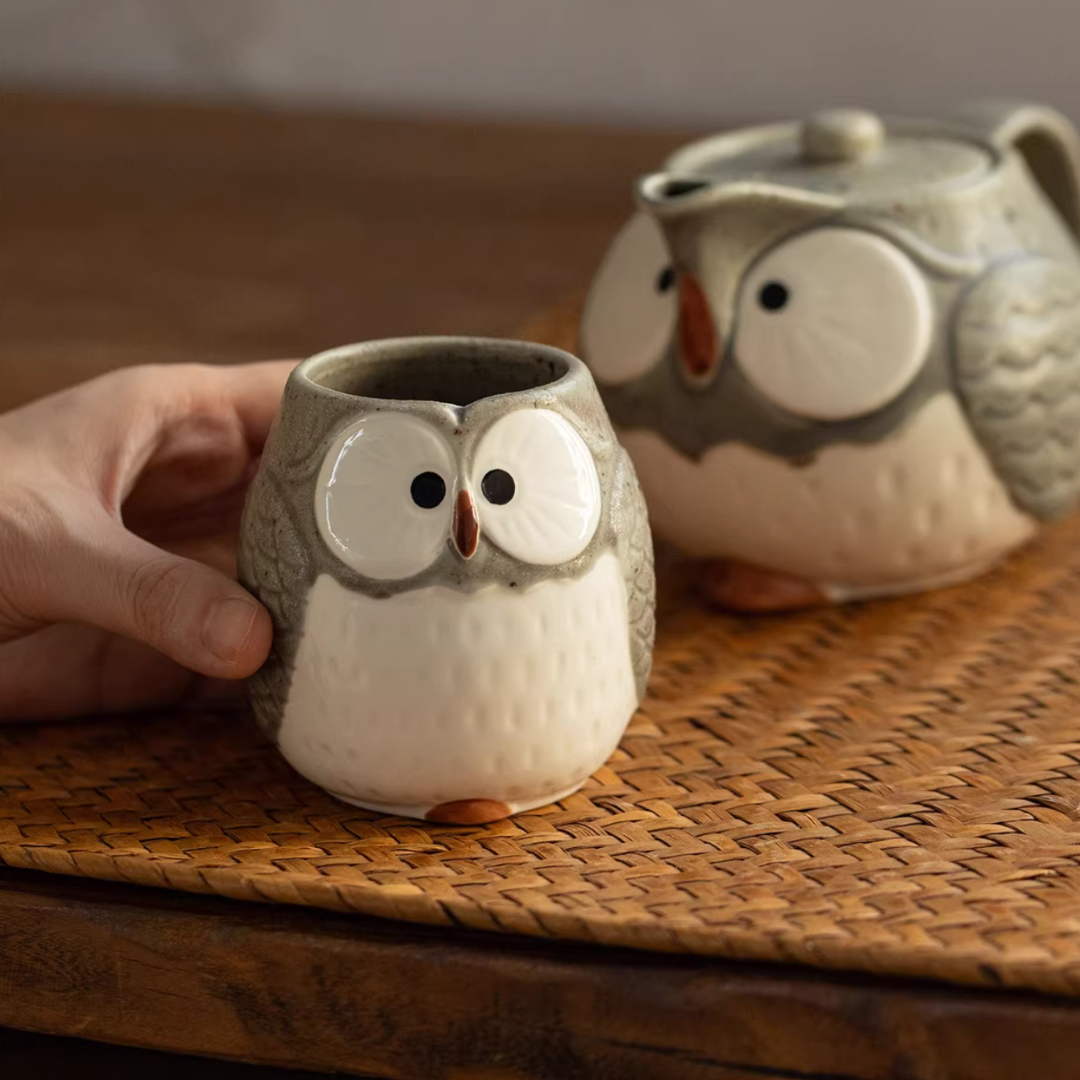 Mino Ware Owl Tea Set