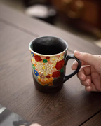 Kutani Ware Handcrafted Golden Floral Couple Mug Set – Wedding Gift