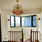 French Retro Water Drop Glass Chandelier