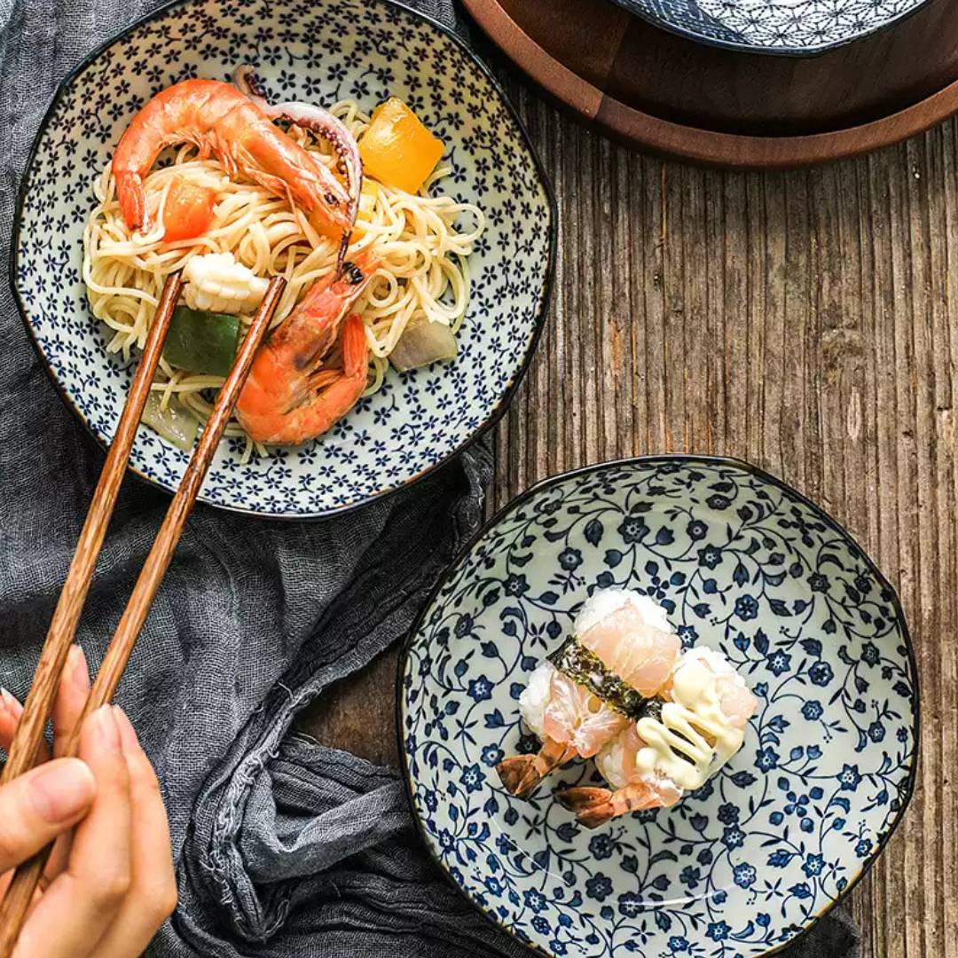 Mino Ware Classic Dyed Octagonal Plate Set