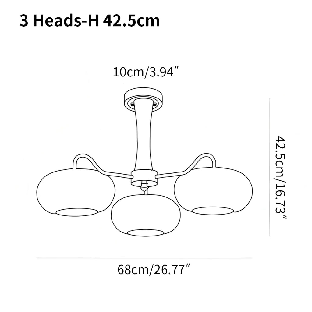 Brass Wooden Persimmon Chandelier