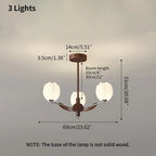 Retro Walnut Color Flower Chandelier for Living Room