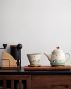 Kasama Ware Hand-Painted Countryside Teapot Set – Multi-Use for Tea & Coffee