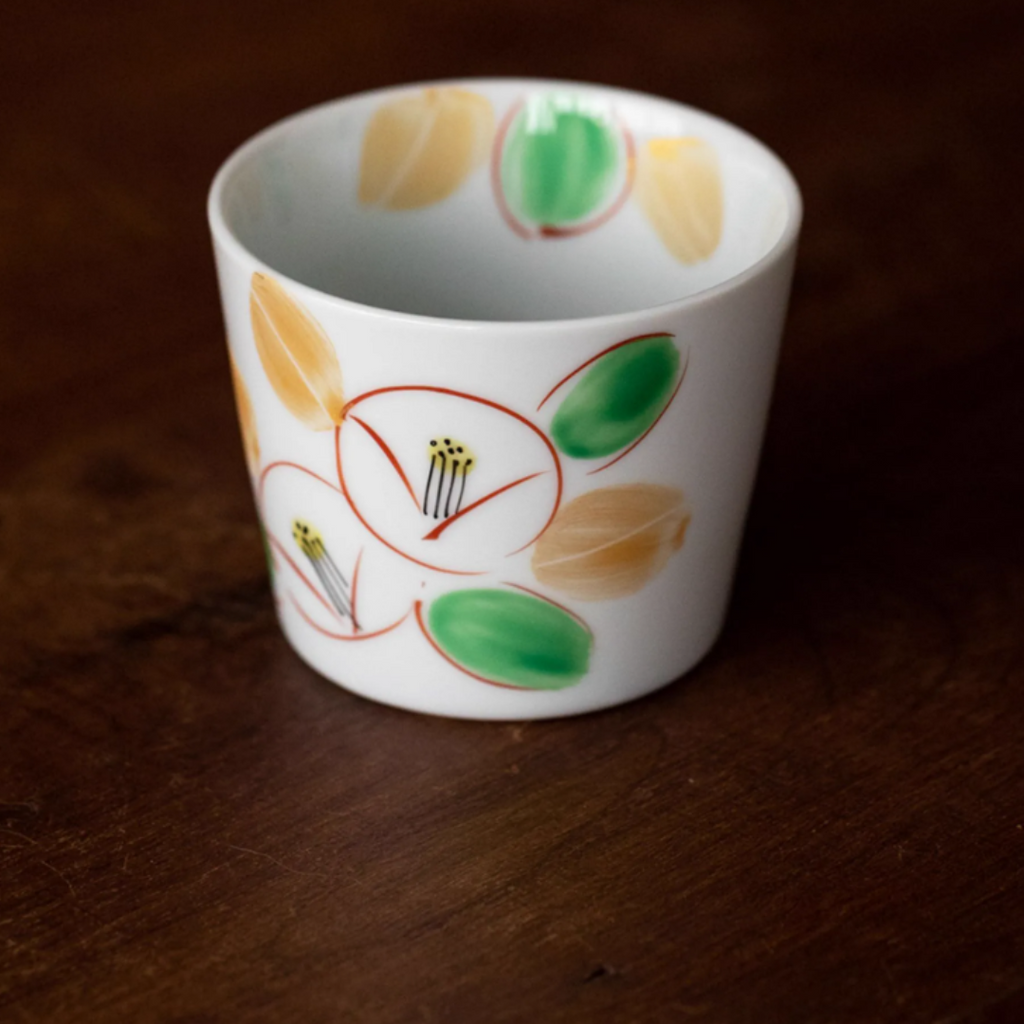 Kurachin Kiln Hand-Painted Moon Camellia Underglaze Tea Cup
