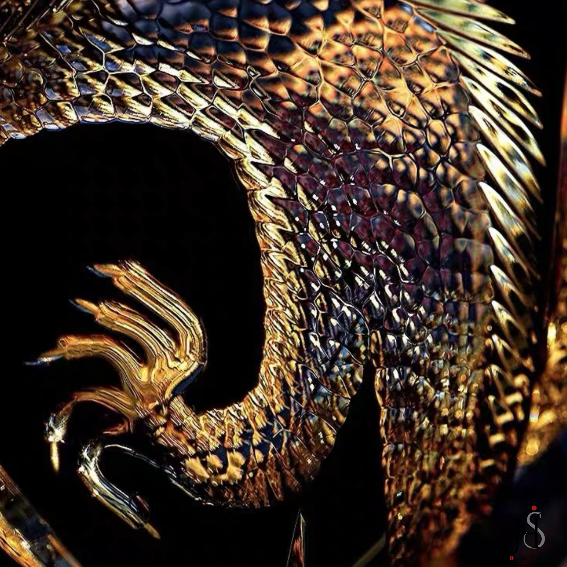 Edo Kiriko Hand-Carved Dragon's Breath Whiskey Glass