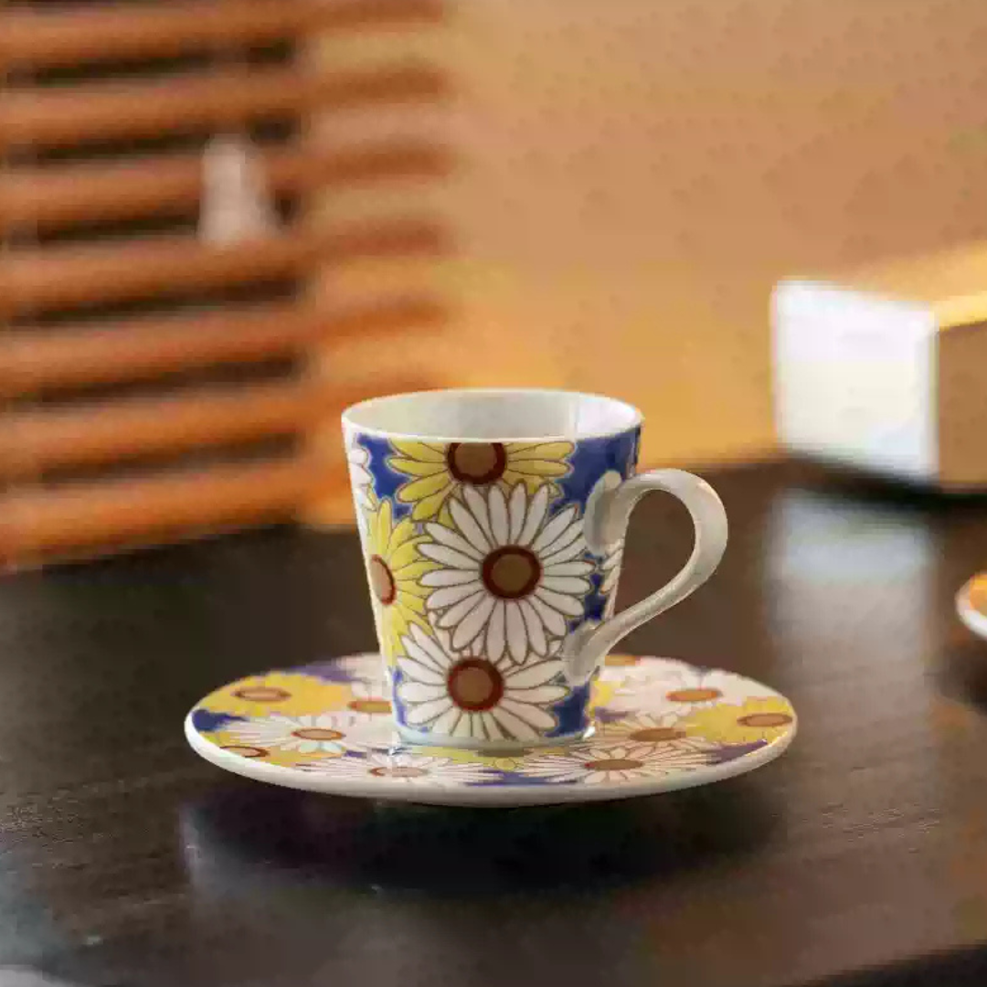 Kutani Ware Imperial Floral Coffee Cup