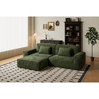106.3in Compressed sofa with large stripes, modern style, comfortable home style, vacuum compression, full sponge, high rebound-Straight row with foot
