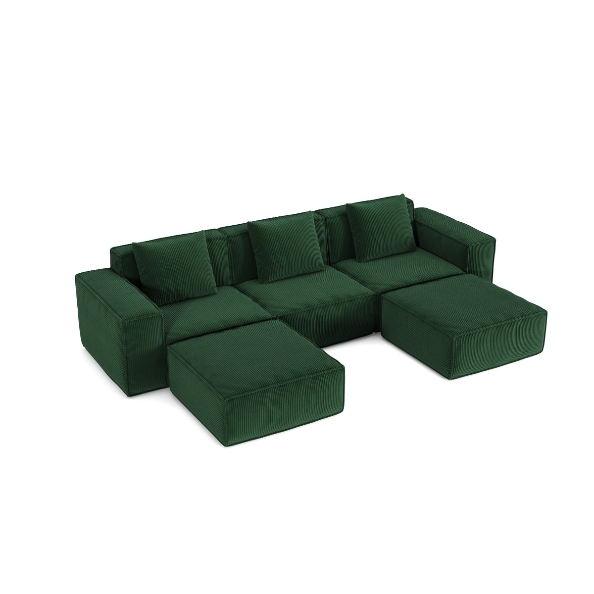 118-inch modular sofa can be converted into an oversized sofa bed Free conversion sofa set flexible configuration, soft corduroy cloud velvet fabric