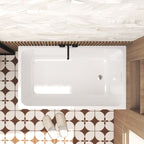 47" Acrylic Freestanding Bathtub ,Spacious rectangle Shape, Gloss White Finish, Chrome Overflow & Pop-Up Drain CUPC Certificate