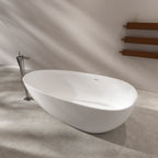 71 inch artificial stone solid surface freestanding bathroom bathtub