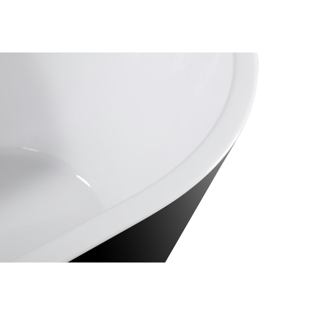 59" Black Freestanding Soaking Tub