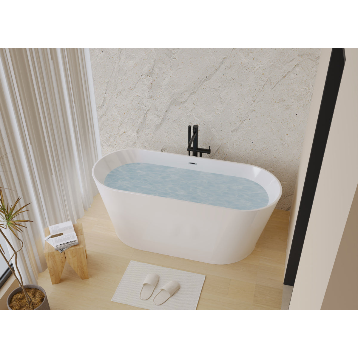 67" Glossy Acrylic Freestanding Tub