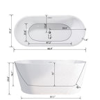 67" Luxury Glossy Freestanding Tub