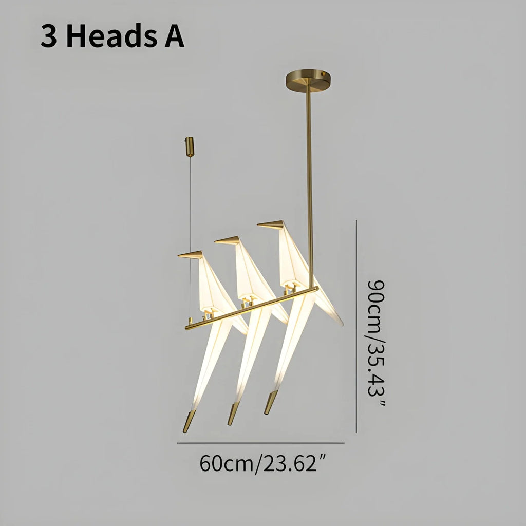 Paper Crane Bird Chandelier for Dining Room