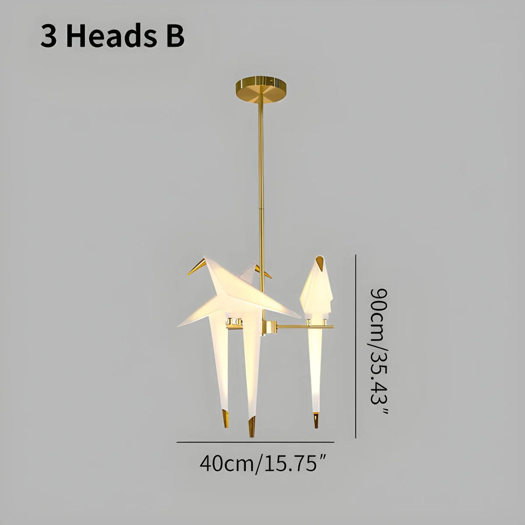 Paper Crane Bird Chandelier for Dining Room