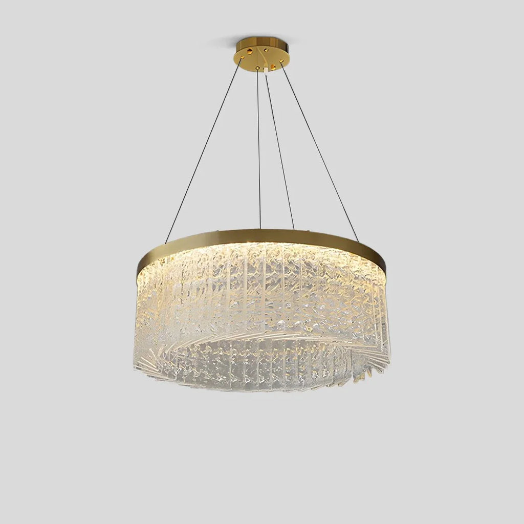 Round Halo Crystal Chandelier for Living Room