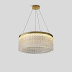 Round Halo Crystal Chandelier for Living Room