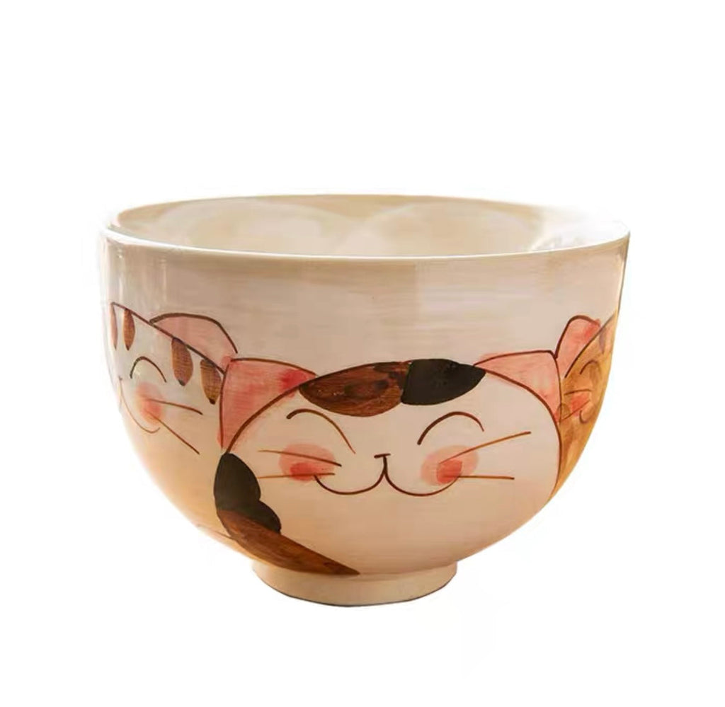 Arita-Yaki Lucky Beckoning Cat Ceramic Bowl