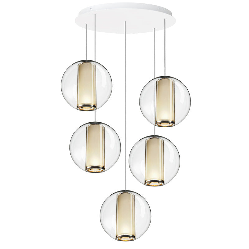 White / 3 Lights Bel Occhio Chandelier OPEN BOX