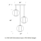 White / 3 Lights Bel Occhio Chandelier OPEN BOX