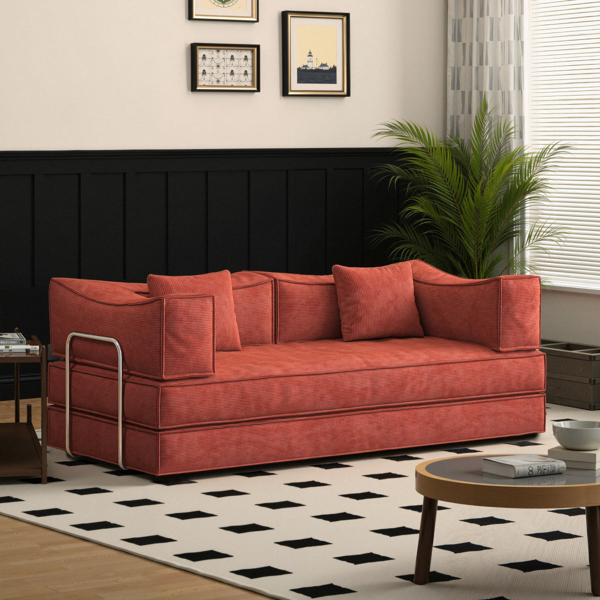 78.8inch  Modular sofa, convertible pudding block sofa, floor-standing sofa bed with armrests and comfortable sofa bed, compression sofa for living