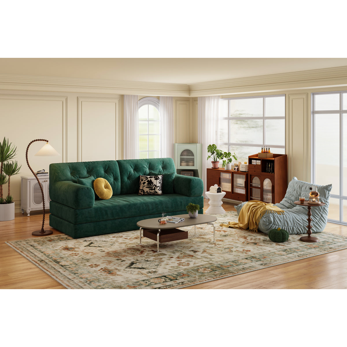 78.8" Modular Sofa Comfortable Floor Sofa Bed for Living Room