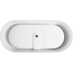 67" Freestanding Solid Surface Bathtub, Luxury Engineered Stone Resin Freestanding Soaking Bathtub with Overflow and Pop-up Drain cUPC Certified,