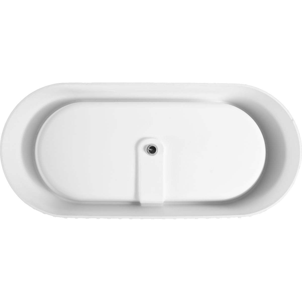 67" Freestanding Solid Surface Bathtub, Luxury Engineered Stone Resin Freestanding Soaking Bathtub with Overflow and Pop-up Drain cUPC Certified,