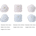 Arita Ware Hand-Painted Auspicious Knot Plate Gift Set