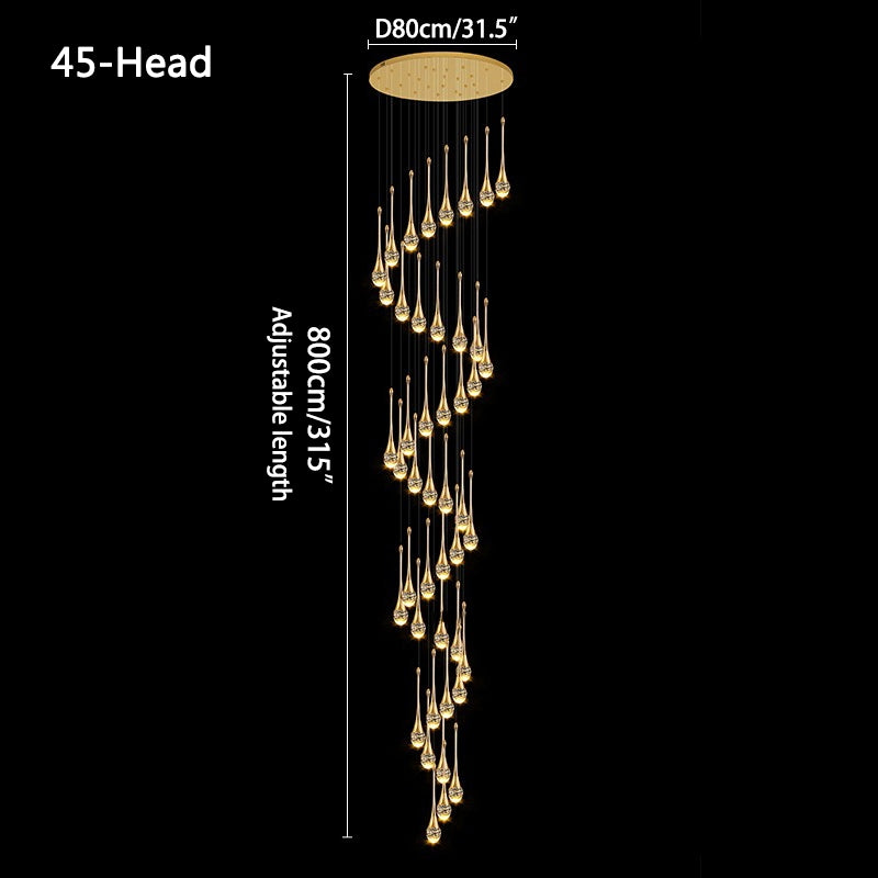Luxury Water Drop Pendant Chandelier for Living Room