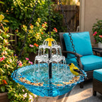 Solar Hummingbird Fountain Bird Bath with 3-Tier Cascade