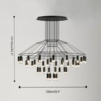 Wire Tiered Sculptural Chandelier