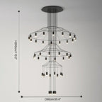 Wire Tiered Sculptural Chandelier