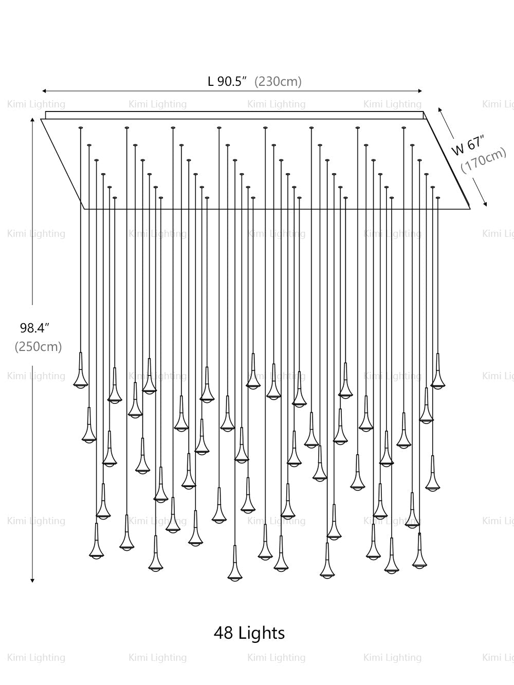 Rain Large Multi-Light Pendant Light