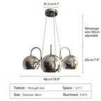 Bauhaus Style Antique Chrome  Chandelier