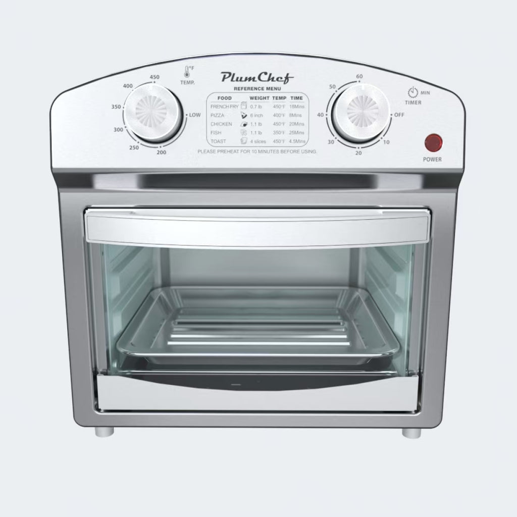 12.5 Quart 7-in-1 Stainless Steel Convection Toaster Oven 1500W 5 Pre-Set Menus Silver