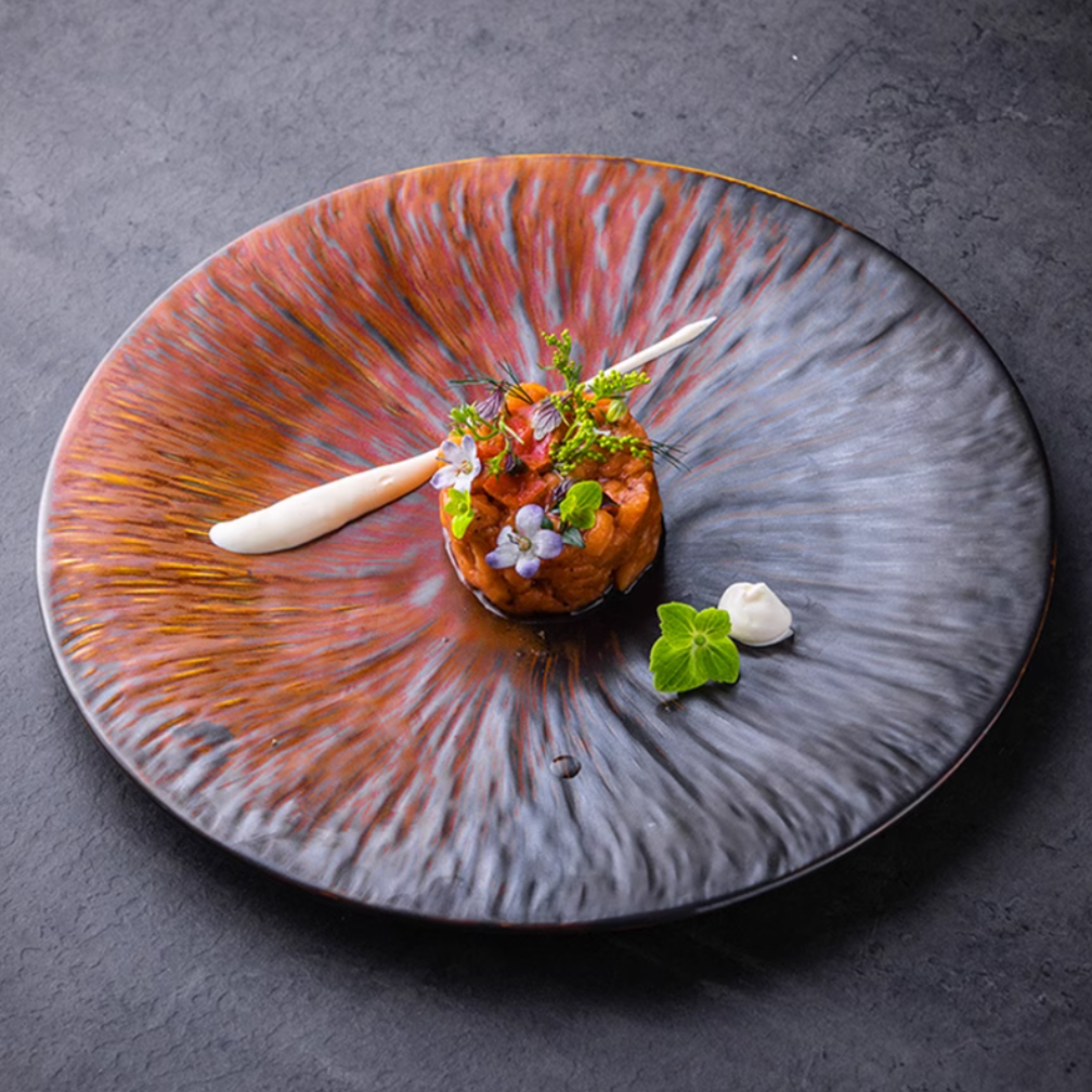 ALANIZ Blanc Series Handcrafted Preserved Flower Flat Plate