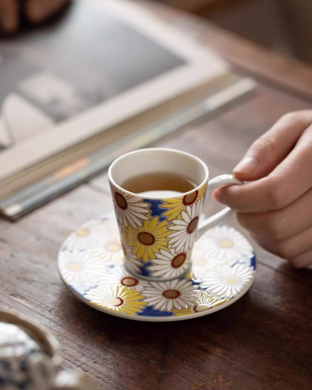 Kutani Ware Imperial Floral Coffee Cup