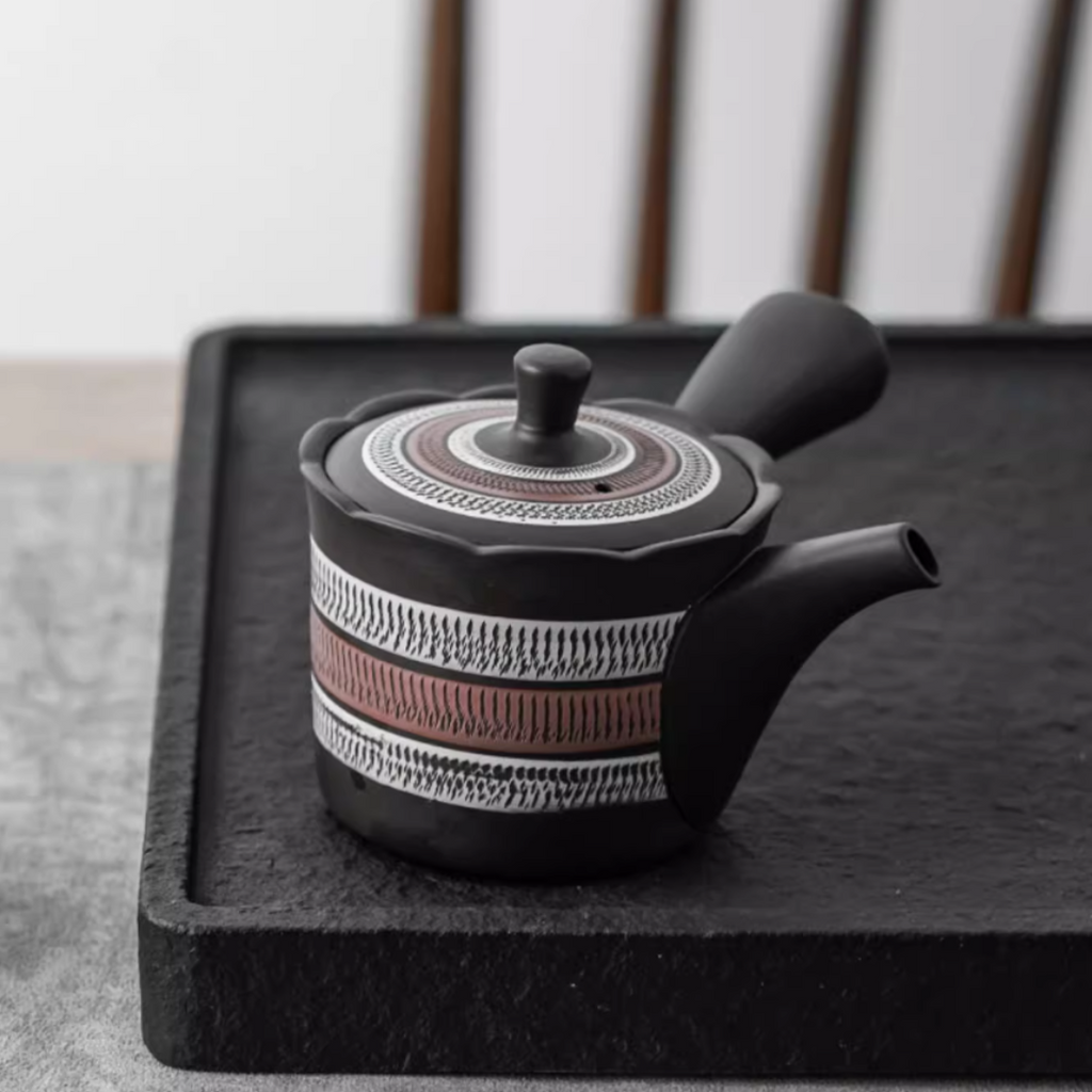 Tokoname Ware Hand-Carved Misty Rain Teapot