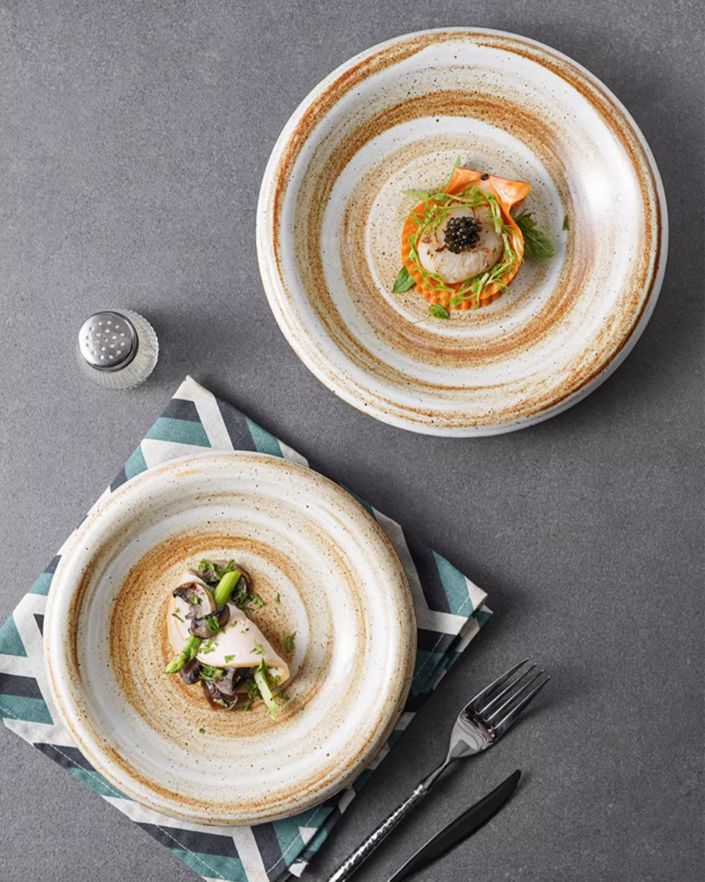 ALANIZ JIN Series Wood-Fired Gloss Rimmed Vintage Plate