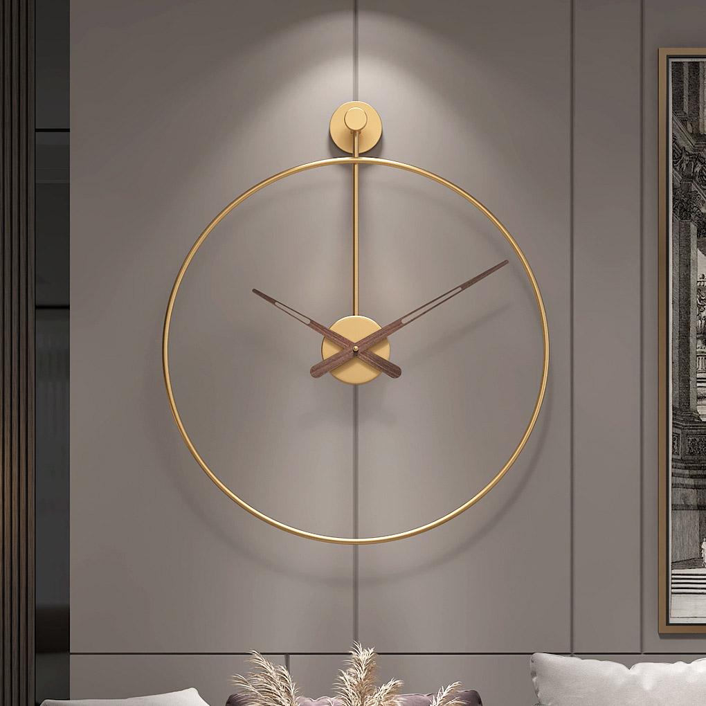 20'' Walnut Hands Metal Wall Clock