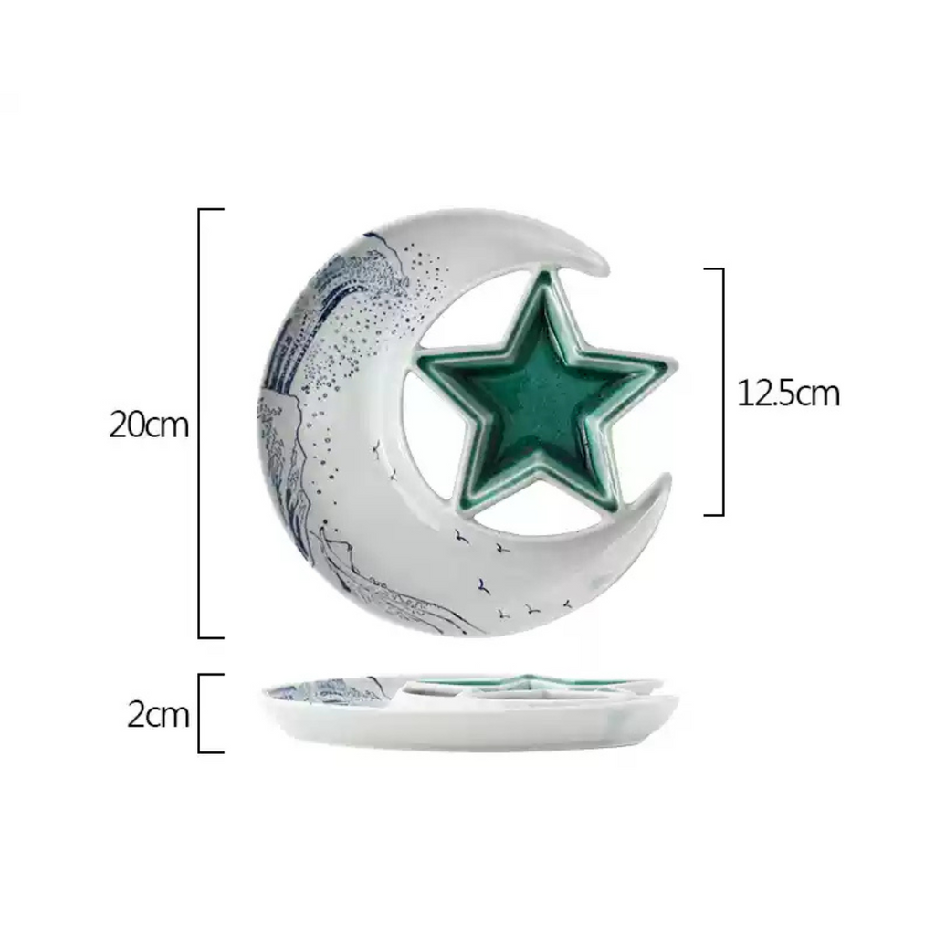 Fukutora Ware Star & Moon Plate